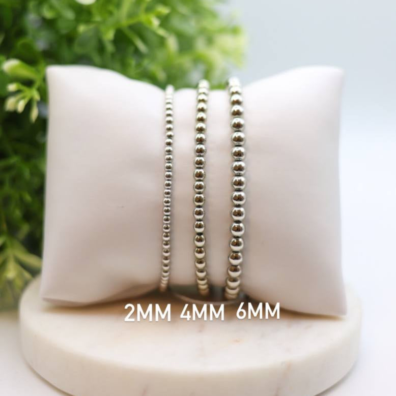 All silver bead bracelet