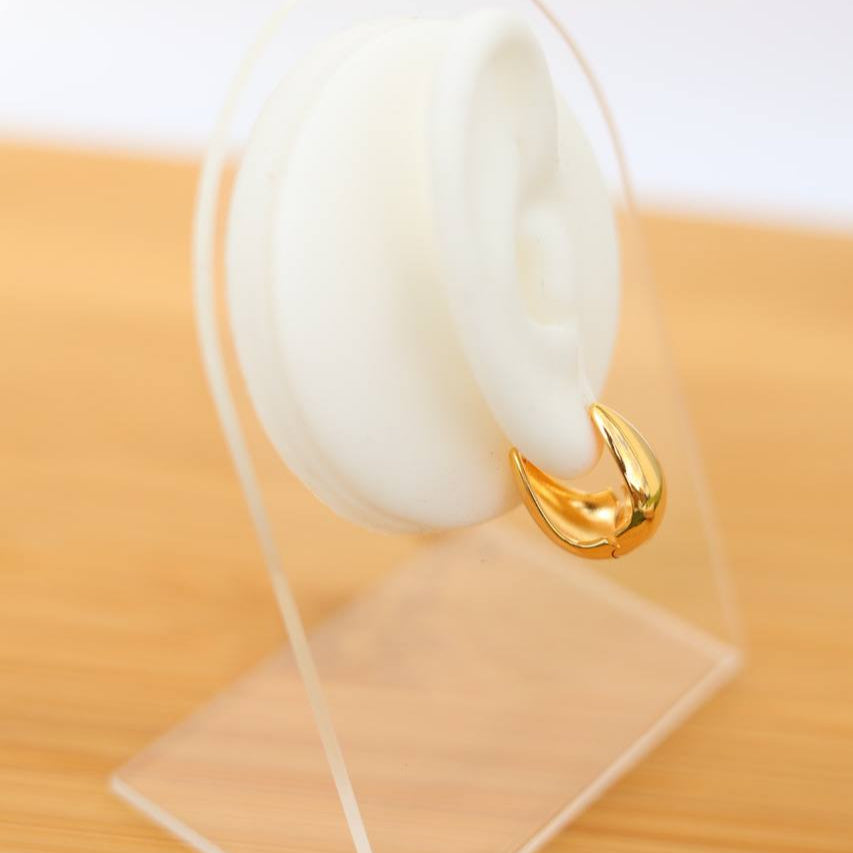 Golden drop hoop earing