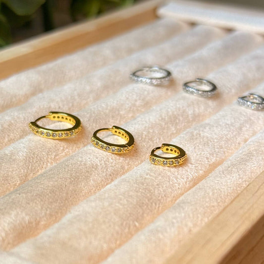 Zirconium hoops earings