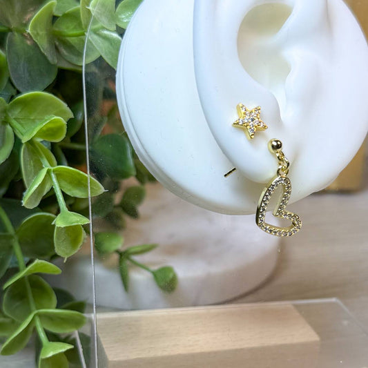 Charming heart stud.