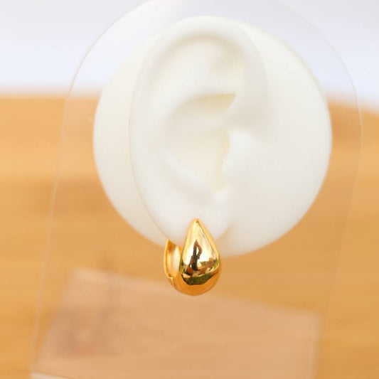 Golden drop hoop earing