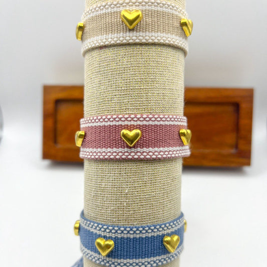 Heart fabric bracelet